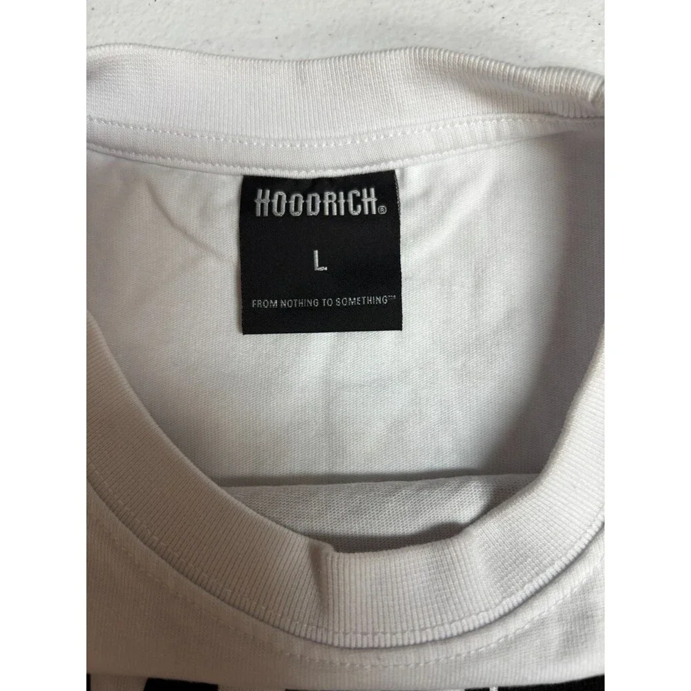 Hoodrich Iron Large T-Shirt White Rhinestone Embroidered Graphic Men’s